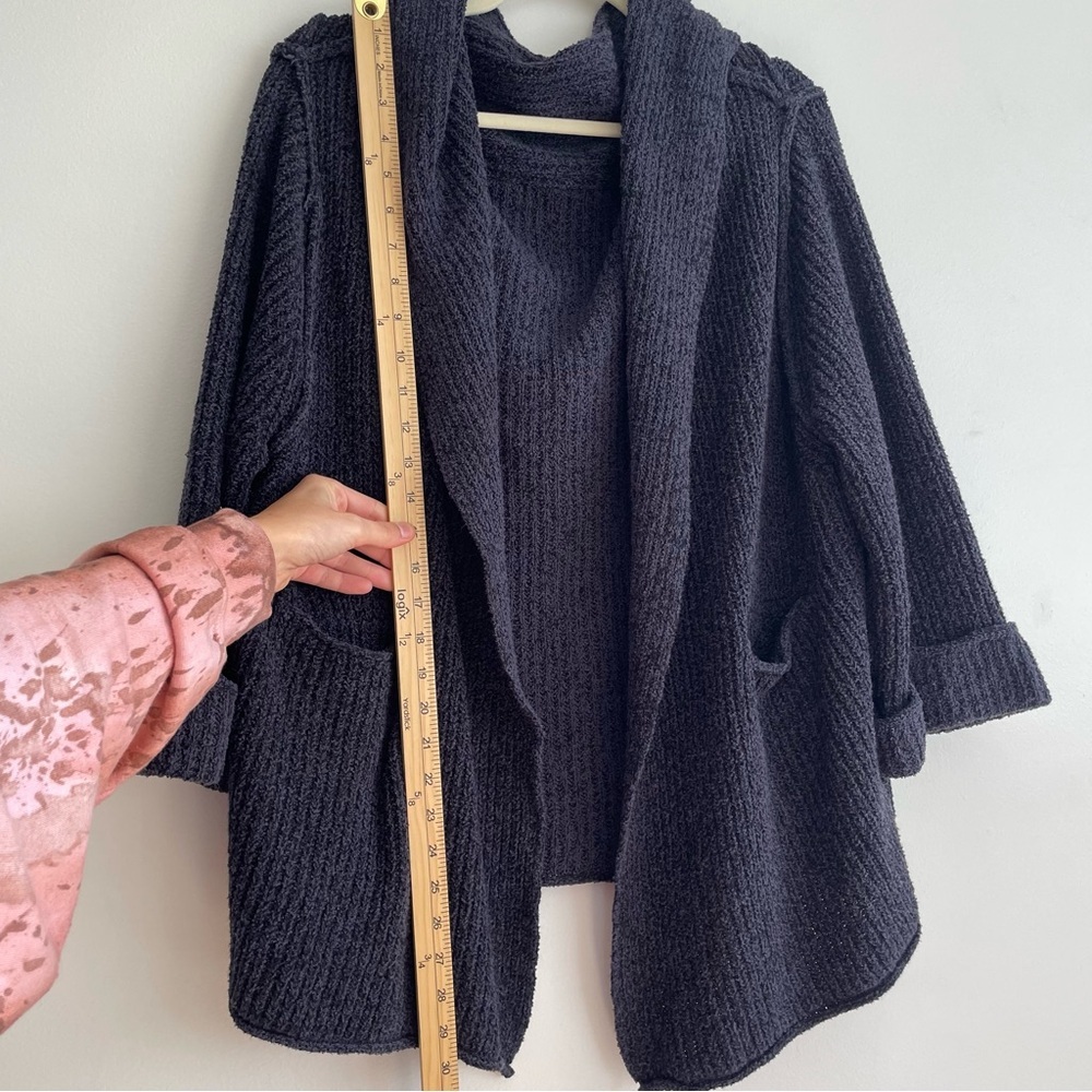 Free people Low tide cardigan navy blue knit sweater open slouchy extra small S - Picture 9 of 13